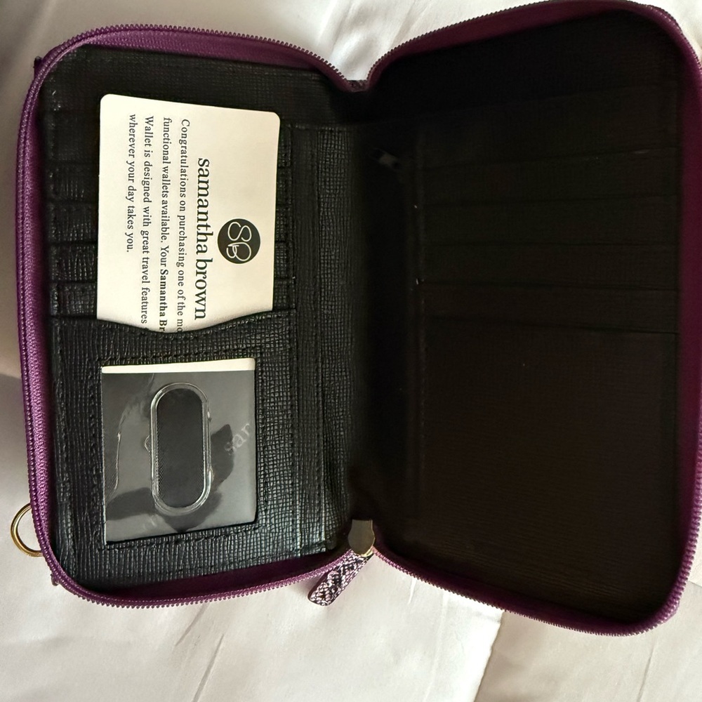 Purple faux snakeskin wallet/clutch by Samantha Brown - Picture 4 of 4